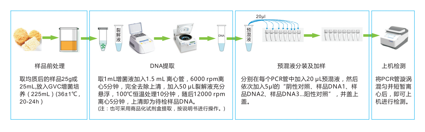实时荧光PCR检测试剂盒食源性致病菌检测流程