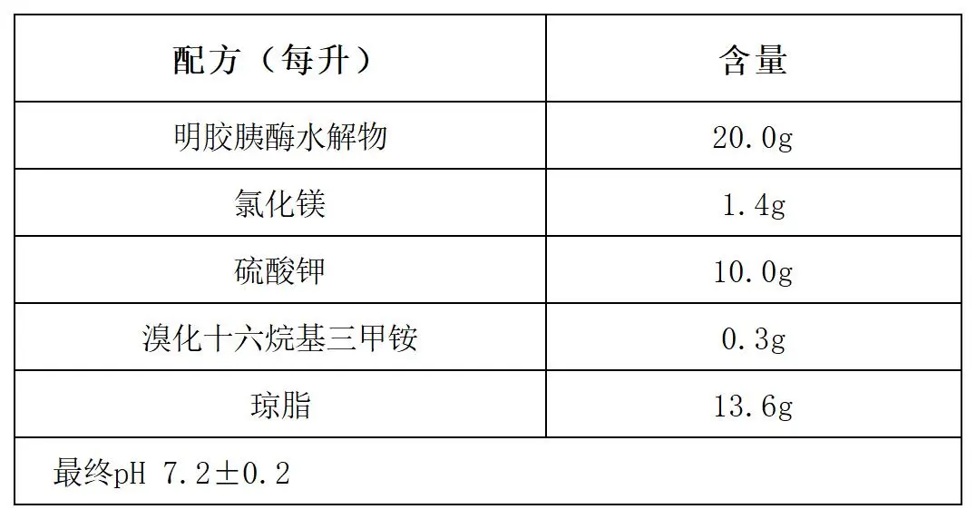 溴化十六烷基三甲铵琼脂颗粒(25年中国药典)配方成分