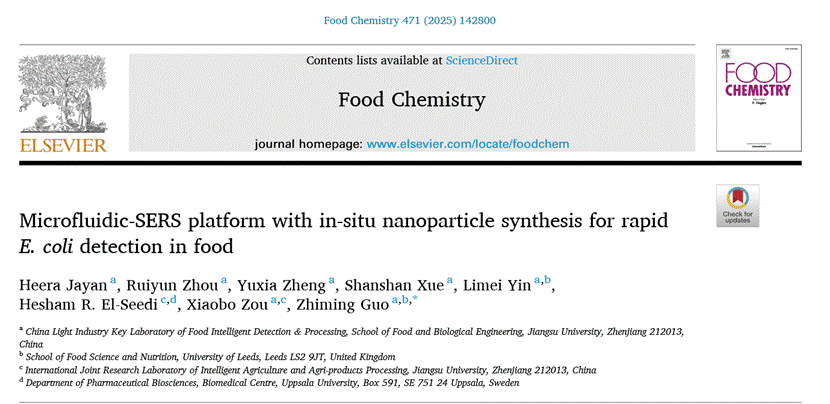 微流控 - SERS 联用技术实现食品中大肠杆菌超灵敏快速检测