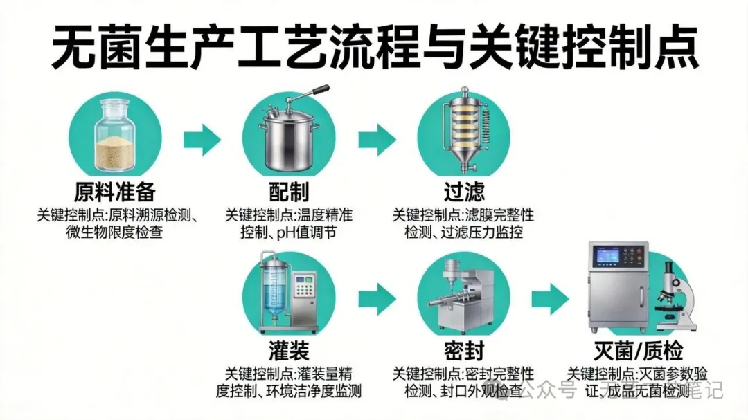 无菌生产工艺流程与关键控制点
