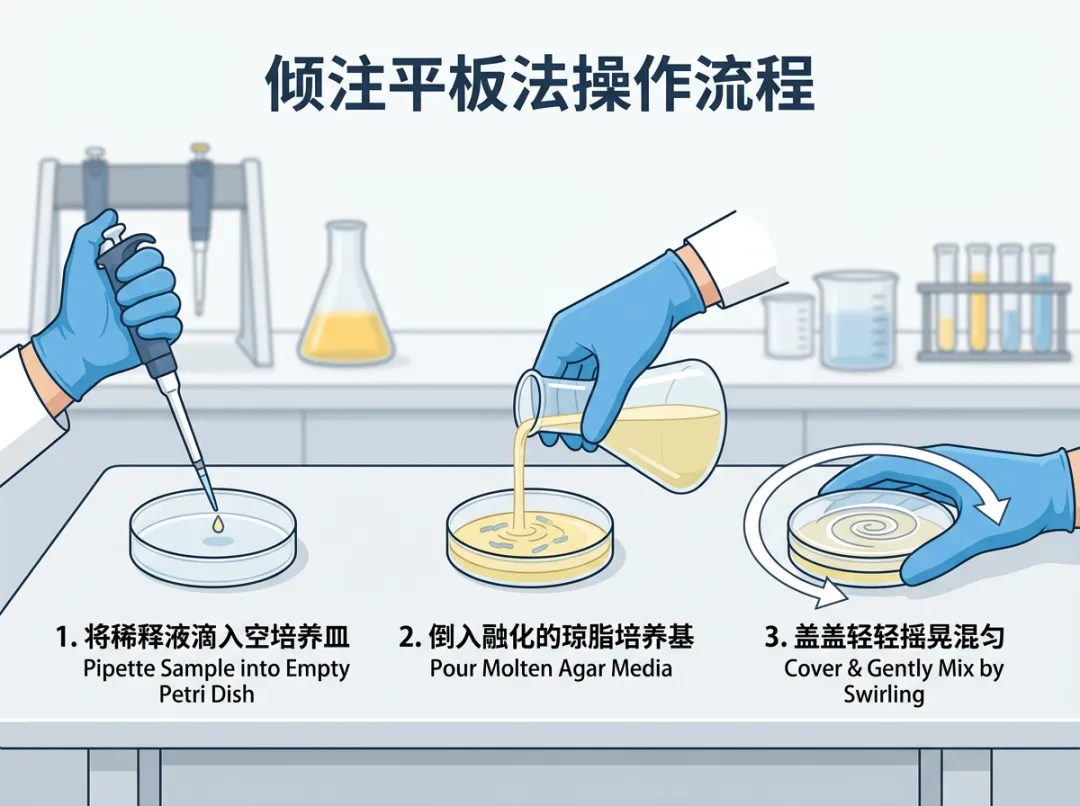 倾注平板法操作流程