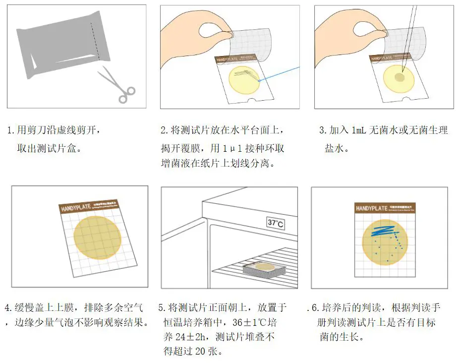 HandyPlate®环境李斯特氏菌测试片定性操作步骤 HandyPlate®环境李斯特氏菌测试片定性操作步骤