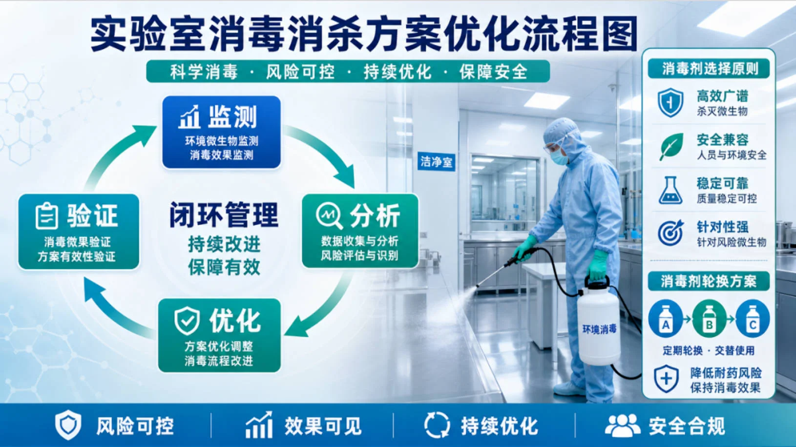 实验室消毒消杀方案优化流程图 实验室消毒消杀方案优化流程图